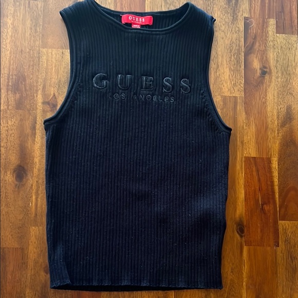 ❌SOLD❌Guess Black Ribbed Tank Top - Picture 2 of 2